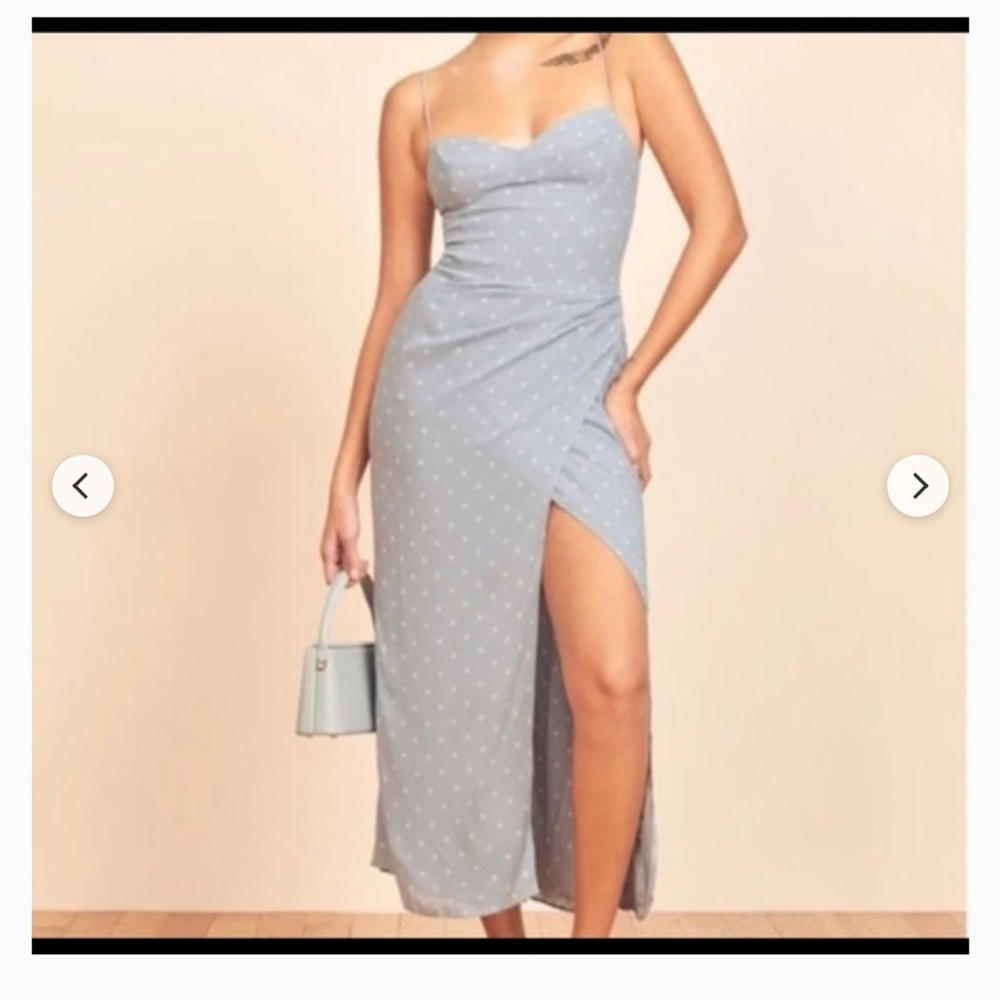 Reformation Kourtney dress in dew drop size 6